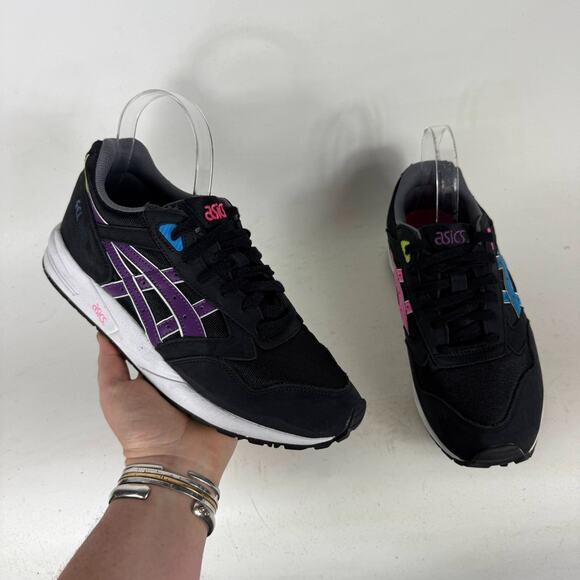 Asics Gel-Saga Athletic Sneakers Women's 9 Black White Leather Classic Retro - Picture 1 of 10